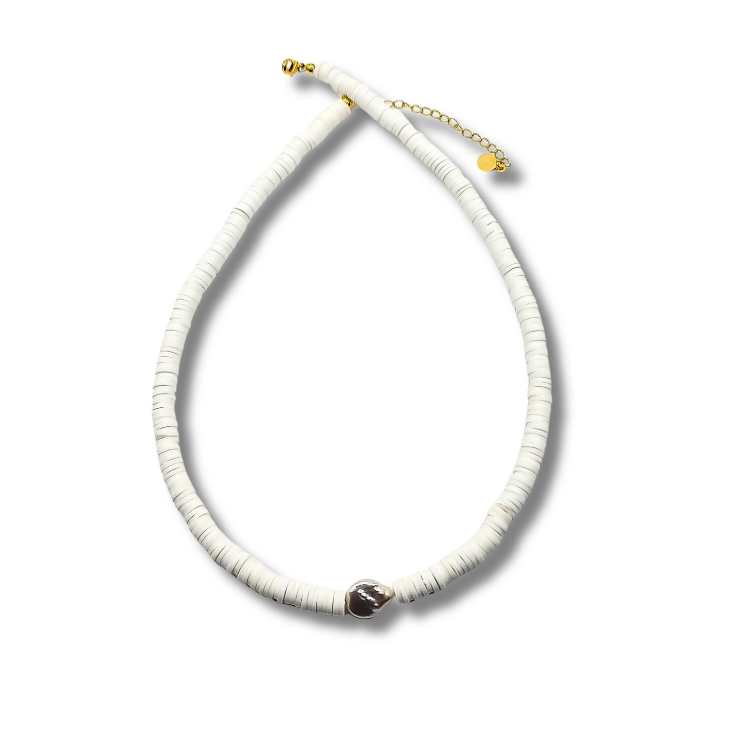 heishi bead necklace, white bead necklace, white beaded necklace, white heishi bead necklace, white pearl necklace, beaded jewellery, white beaded necklace, white bead and pearl necklace