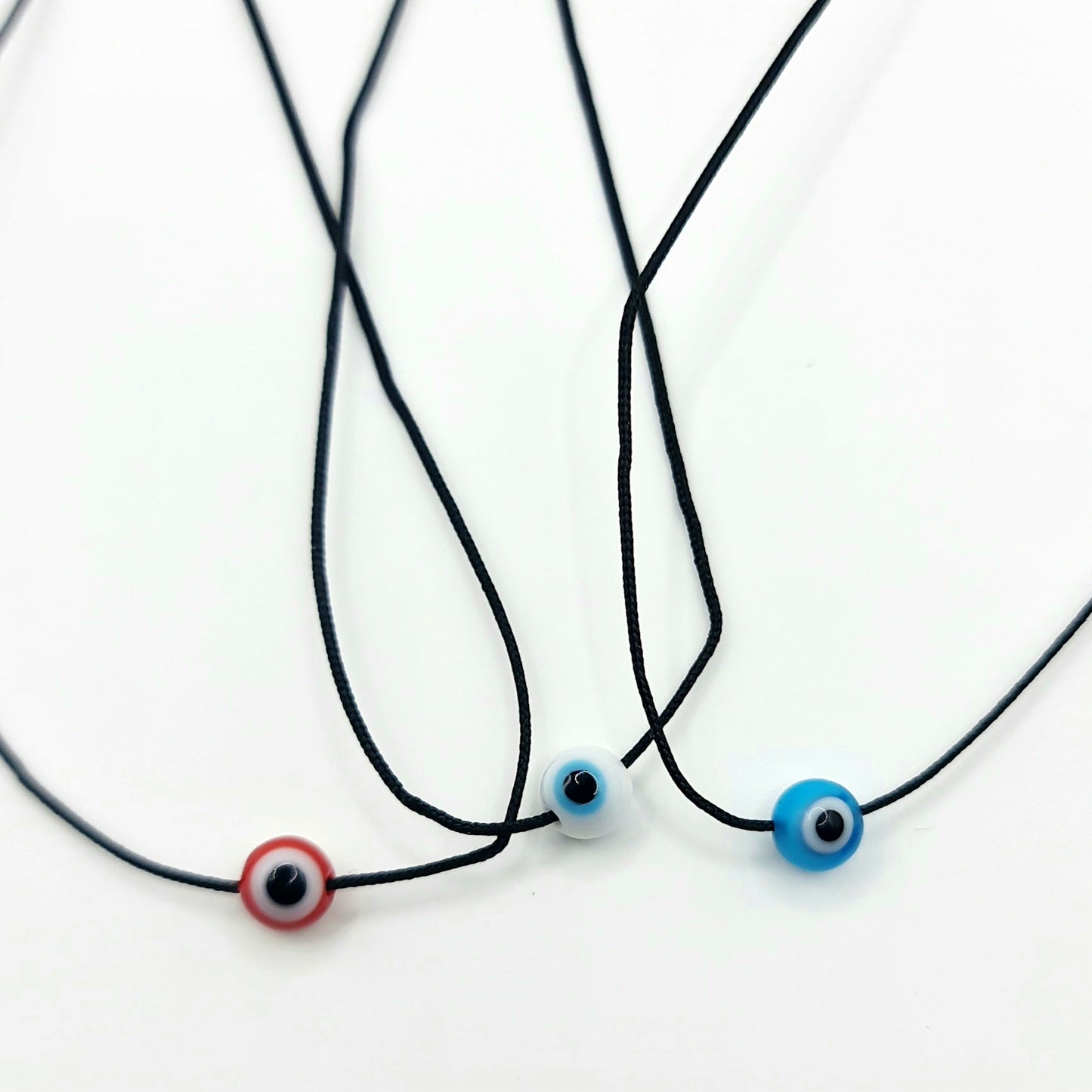 evil eye choker, cord choker, red evil eye choker, blue evil eye choker, evil eye necklace