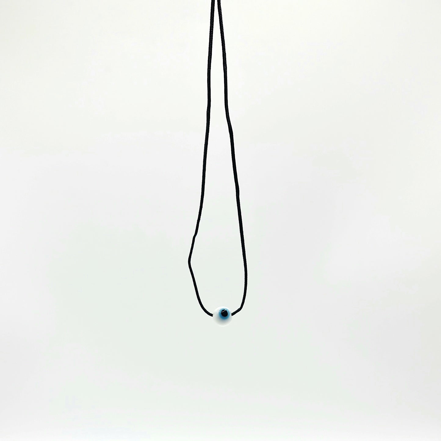 evil eye choker, cord choker, white evil eye choker, evil eye necklace