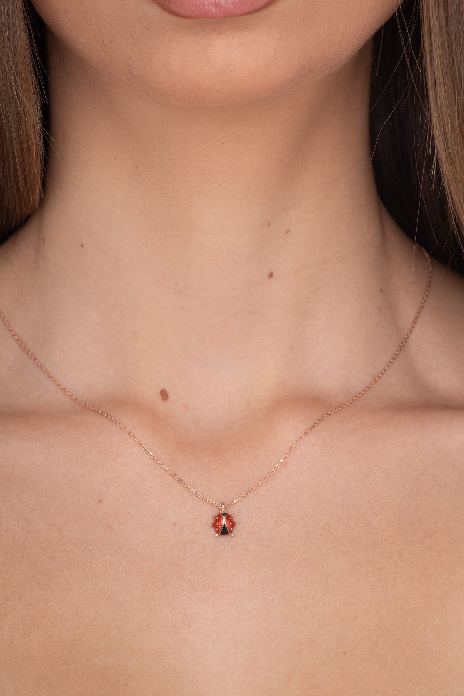 ladybug necklace, ladybird necklace, gold ladybug necklace