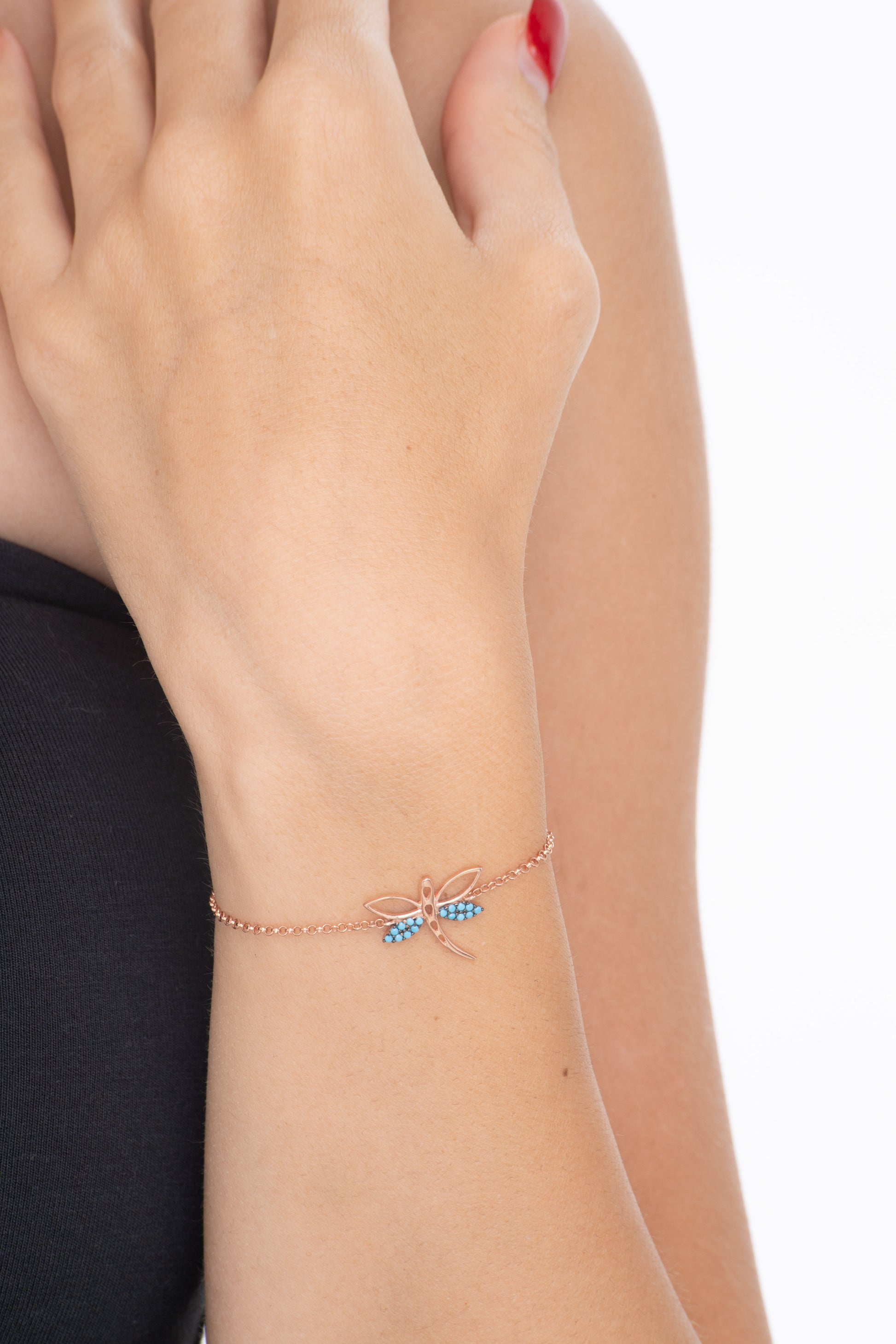 rose gold dragonfly bracelet, dragonfly bracelet