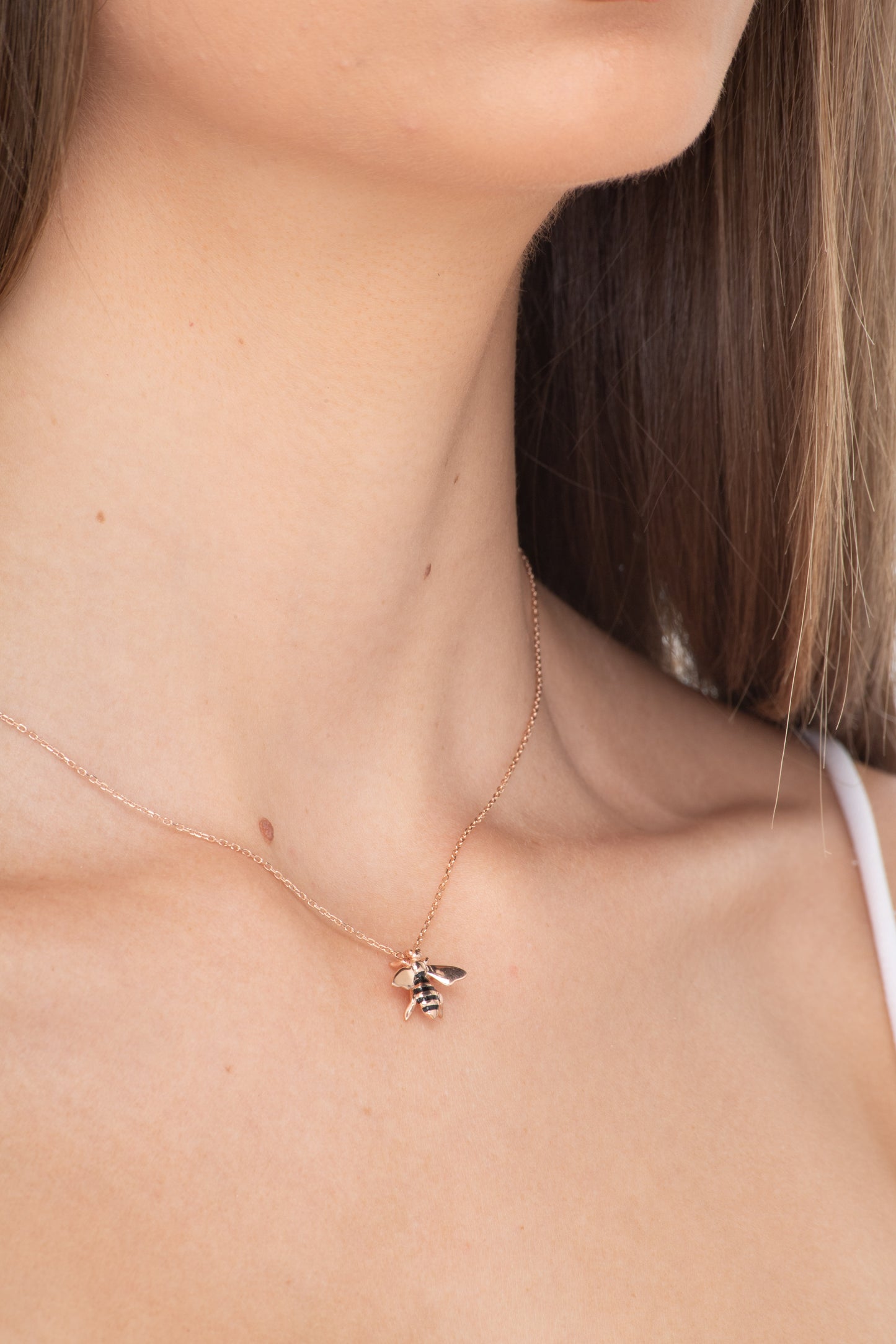 Gold bee necklace, bee necklace, honey bee necklace