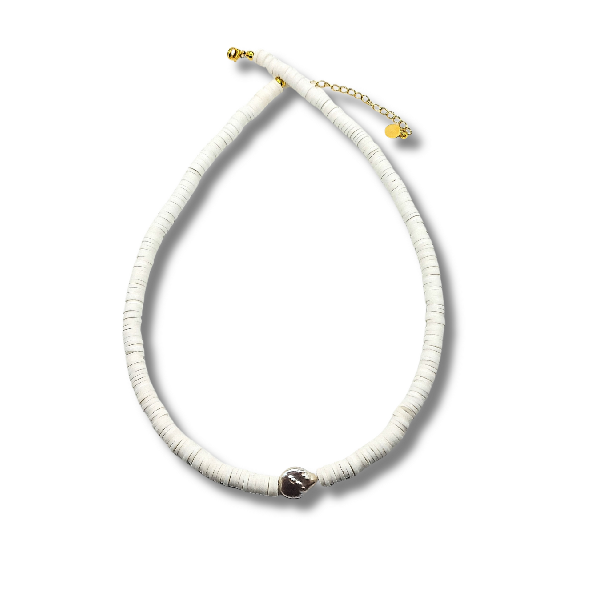 heishi bead necklace, white bead necklace, white beaded necklace, white heishi bead necklace, white pearl necklace, beaded jewellery, white beaded necklace, white bead and pearl  necklace