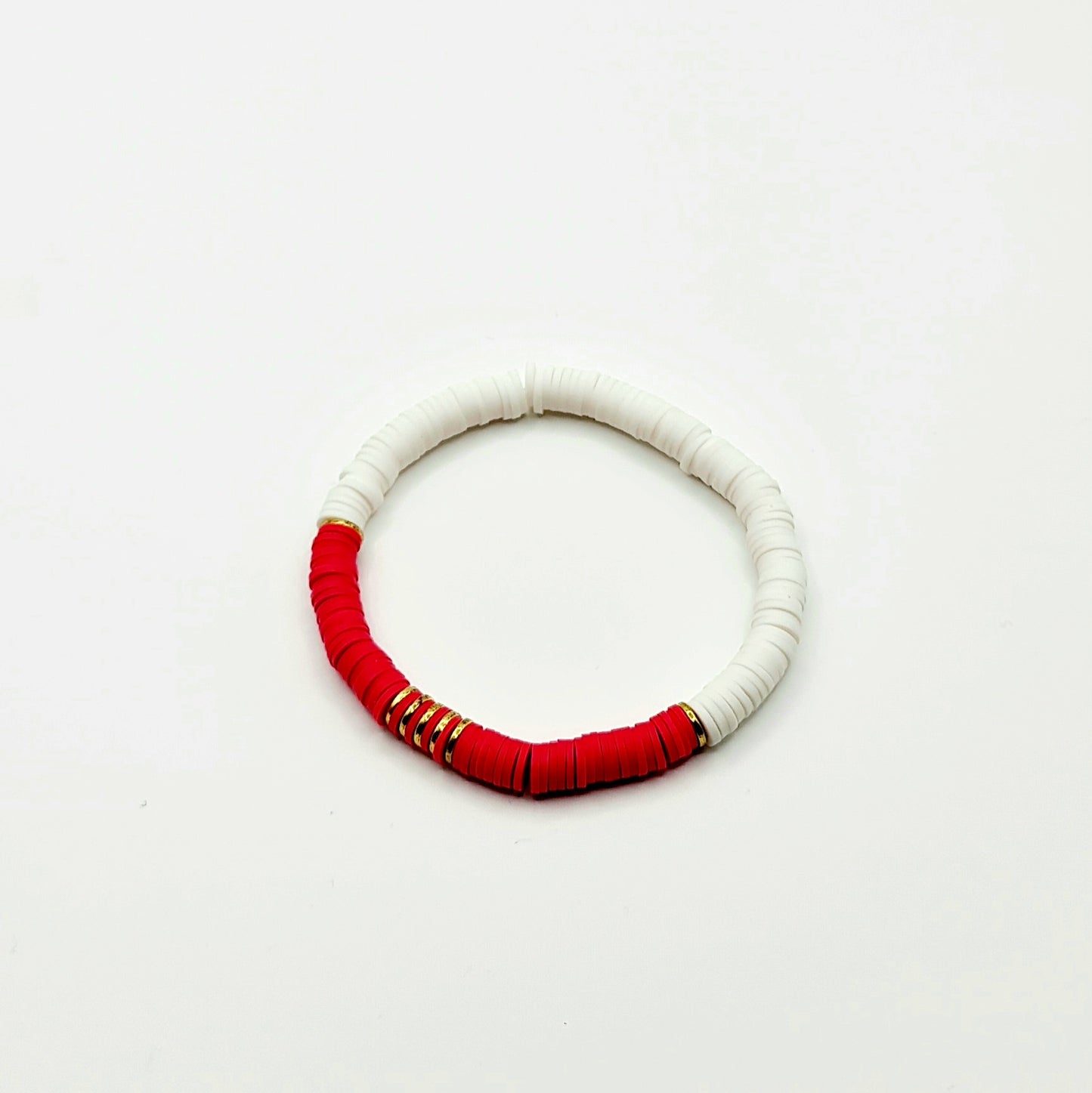 red white and gold beaded bracelet, red and white bracelet, red and white beaded bracelet, red and gold beaded jewellery