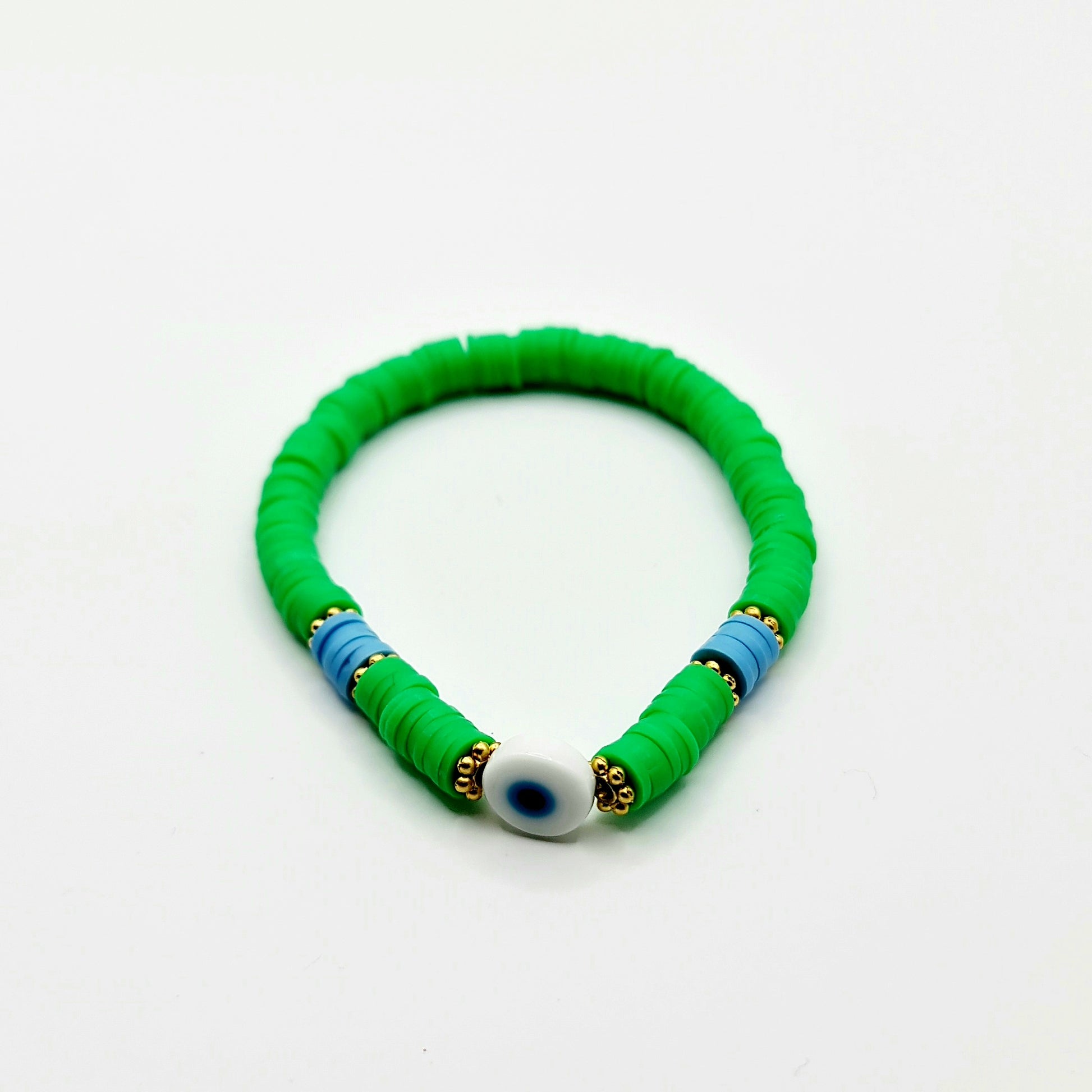 green beaded bracelet, green evil eye bracelet, neon green bracelet, evil eye bracelet, evil eye beaded bracelet