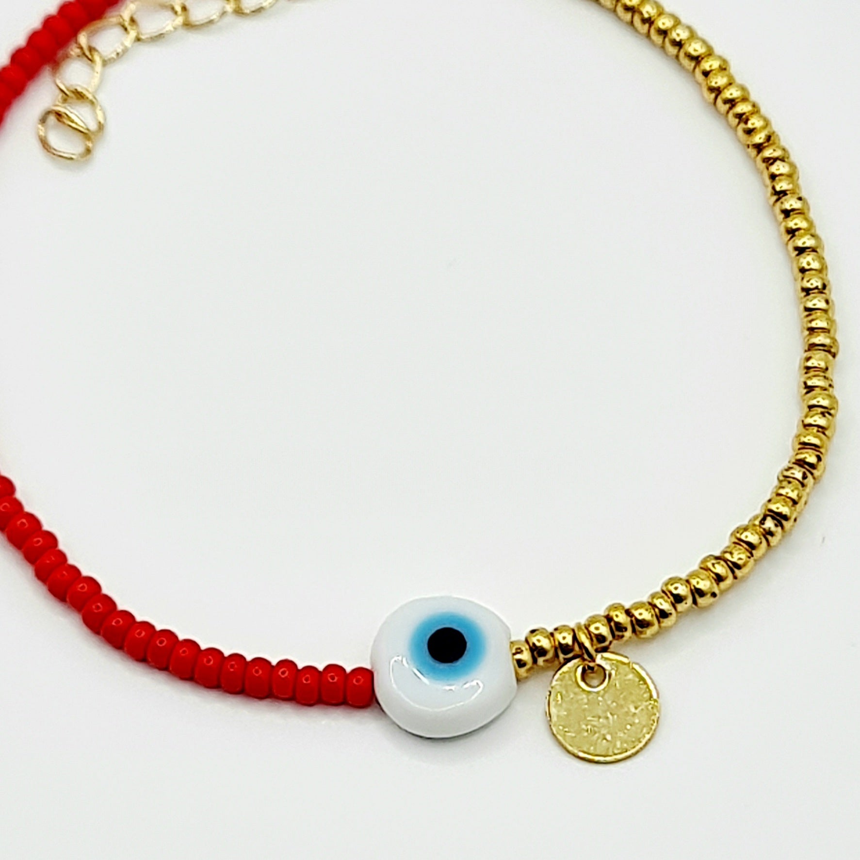 beaded bracelet, orange and gold bead bracelet, evil eye bracelet, evil eye charm bracelet, orange evil eye bracelet, orange beaded bracelet, orange and gold beaded bracelet, beaded jewellery