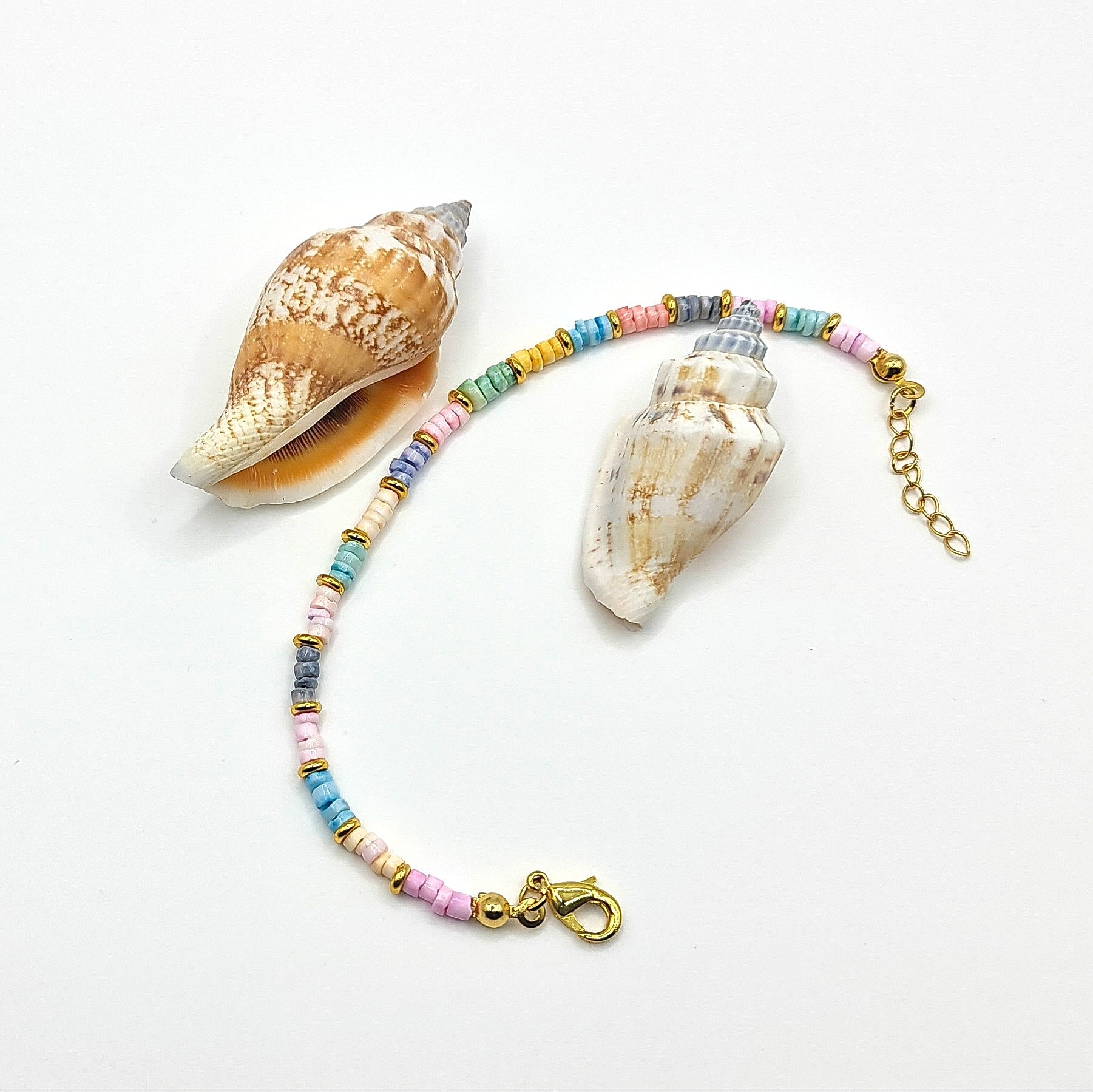 pastel heishi bead bracelet, beaded jewellery, beaded bracelet, multi coloured beaded bracelet