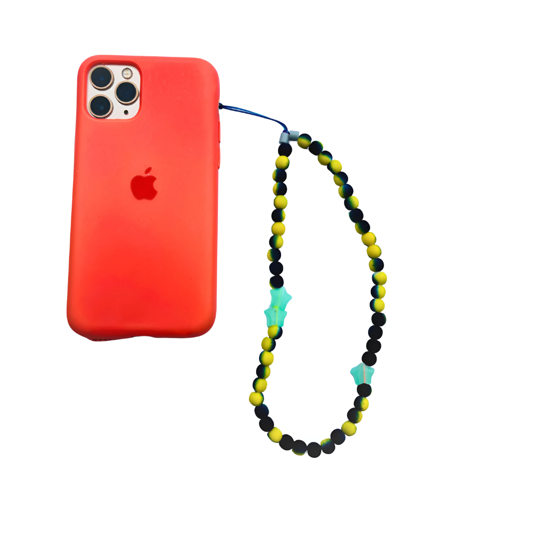 Colorful beaded phone charm, boho tassel, handmade accessory. Arcobaleno Beads phone strap, stylish phone accessory, unique design. Buy now, phone charm, add personality