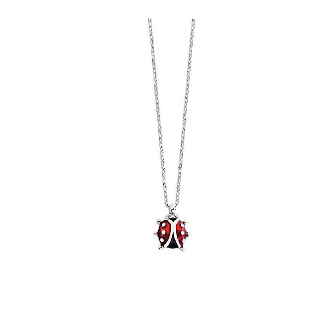 ladybug necklace, ladybird necklace, silver ladybug necklace